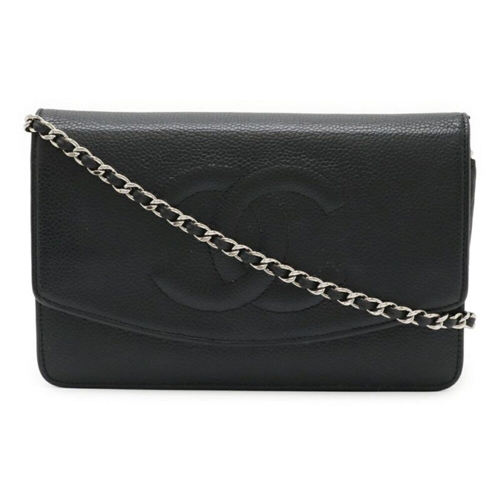 Chanel Caviar Chain Wallet Crossbody Bag